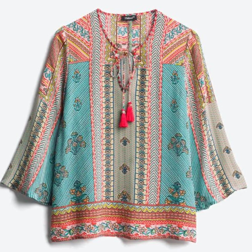 Tolani Farrah Silk Blouse Size Medium